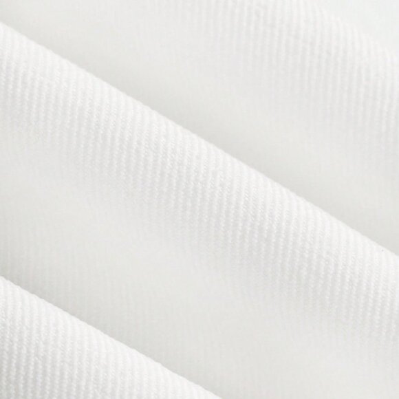 White Casual Women's Strapless Metal Button Top & Elastic Waist Pants Set - Picture 2 of 10